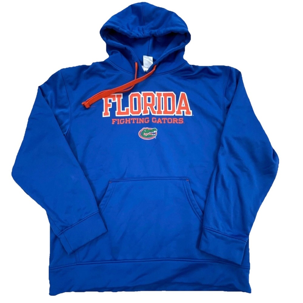 Florida Gators Hoodie Men Large Blue Orange Sweatshirt Sweater Performance Poly